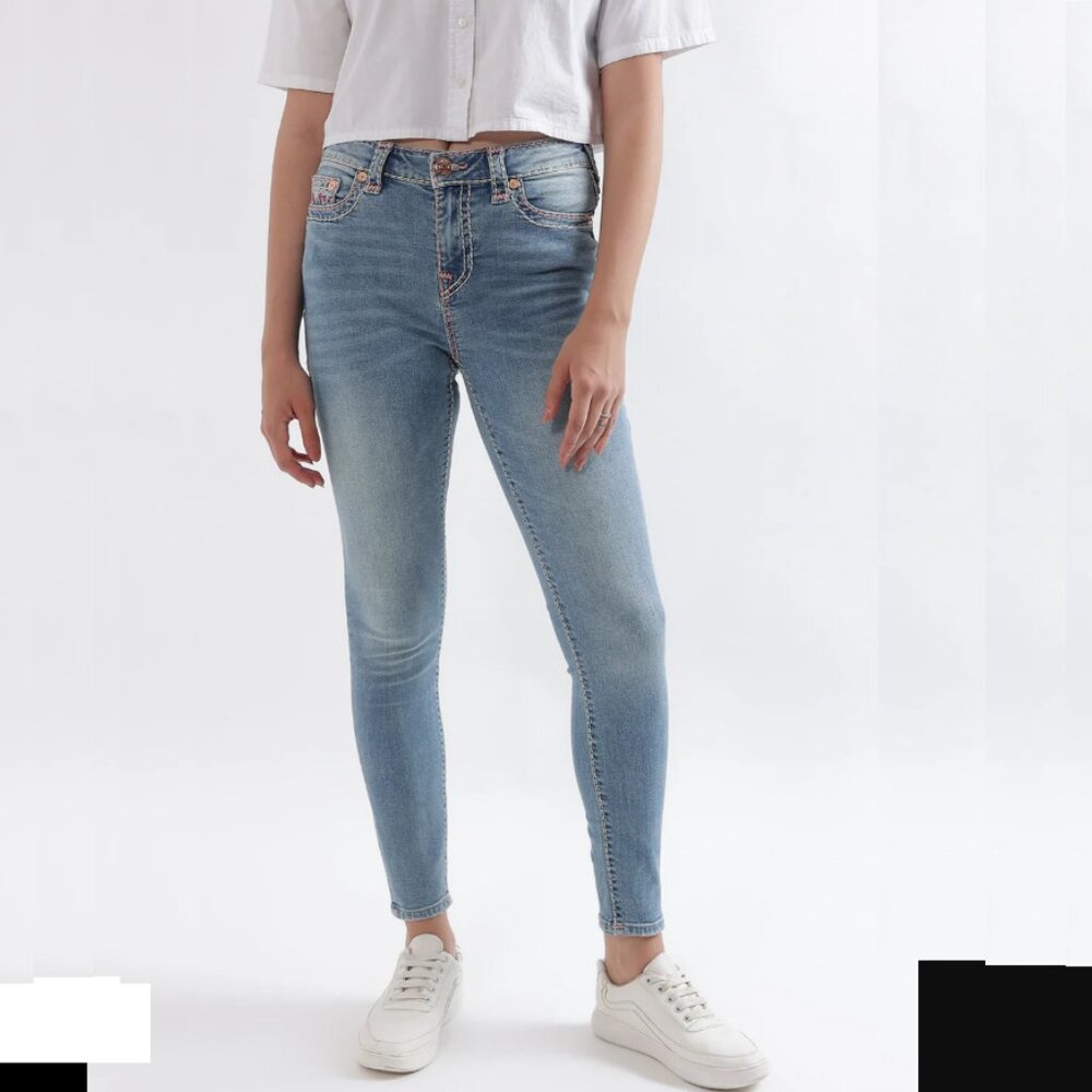 TRUE RELIGION JENNIE SUPER T CURVY SKINNY JEAN SZ 27 - BNWT - Picture 3 of 5